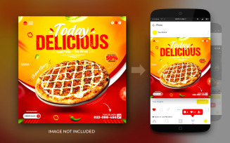 Social Media Delicious Food Food Menu Promotion Post And Instagram Banner Post Design Template