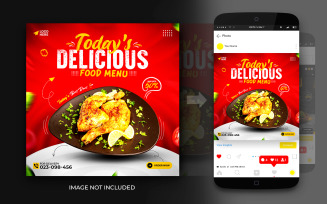 Social Media Food Todays Delicious Food Menu Promotion Post And Instagram Banner Design Template