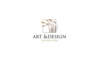 ART & Design Wheat Logo Template