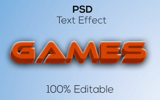 3D Games | Modern Editable 3d Games Psd Text Effect