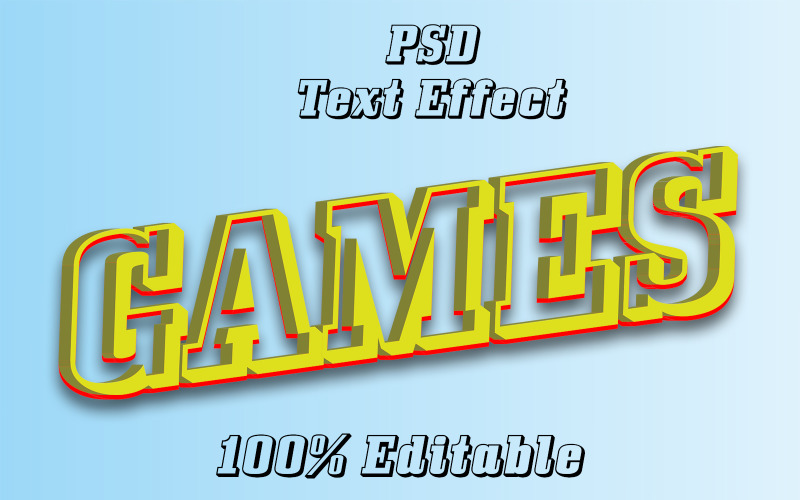 3D Games Psd Text Effect | Modern 3d Games Psd Text Effect Illustration