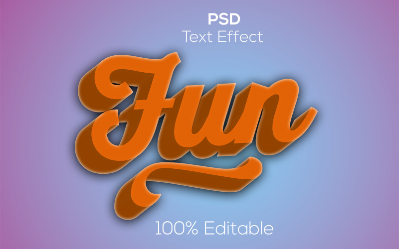 Fun | 3D Fun | Modern 3d Fun Psd Text Effect Illustration