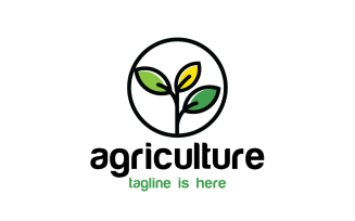 Yellow Leaf Agriculture Logo Template