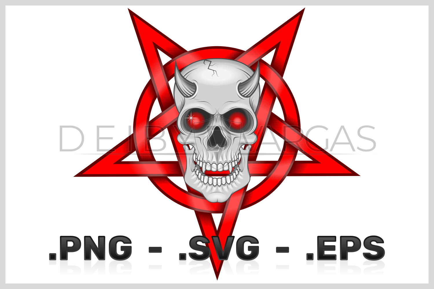 Vector Design Of Skull With Pentagram