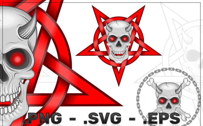 Vector Design Of Skull With Pentagram Vector Graphic