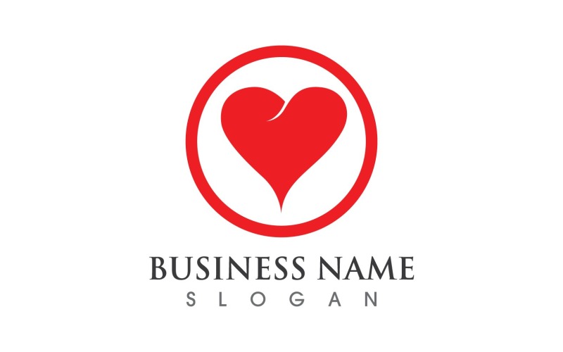 Heart Love Red Symbol Logo V8 Logo Template