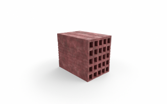 Red Briquette Brick Low-poly 3D model