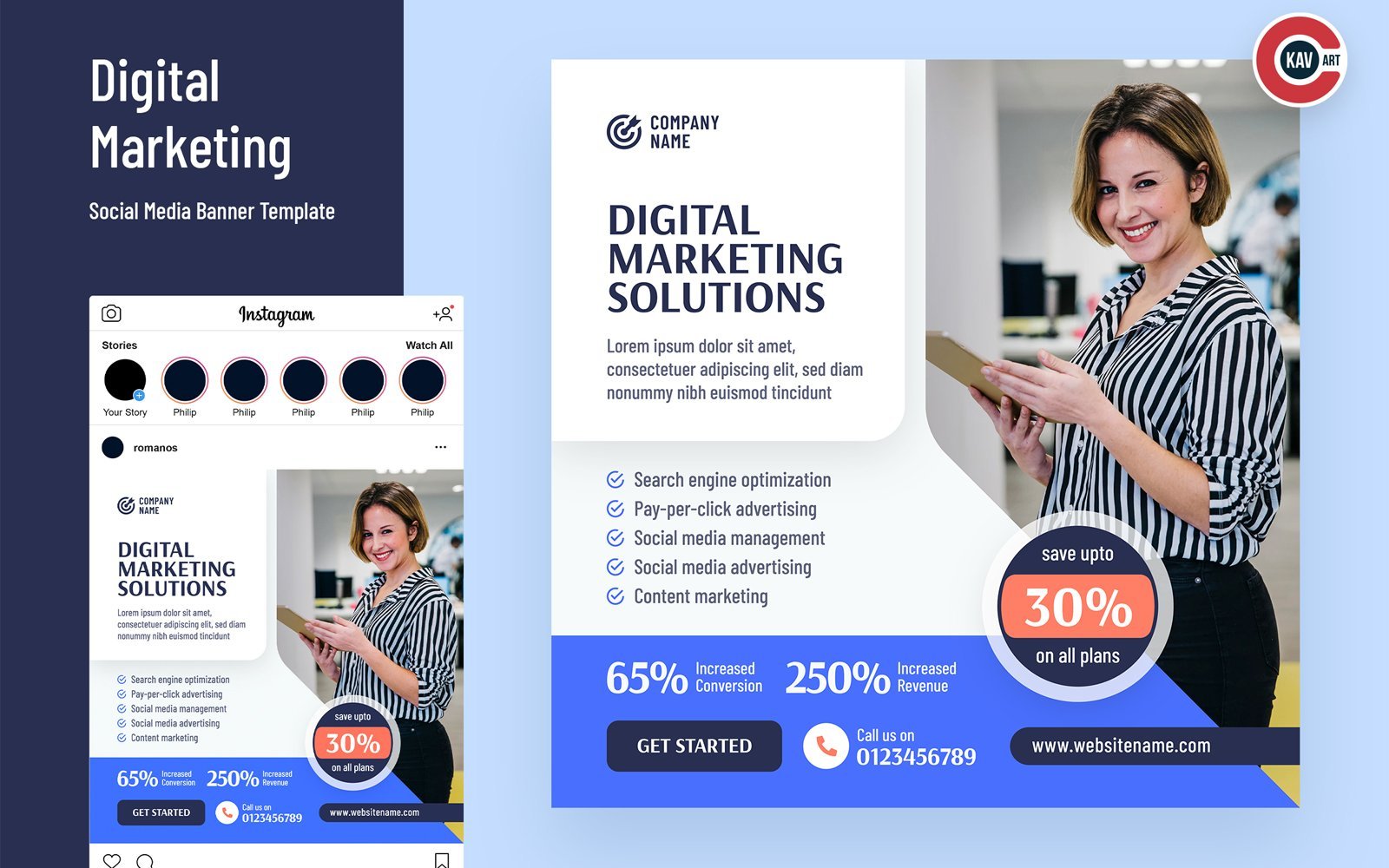 Template #258810 Marketing Digital Webdesign Template - Logo template Preview