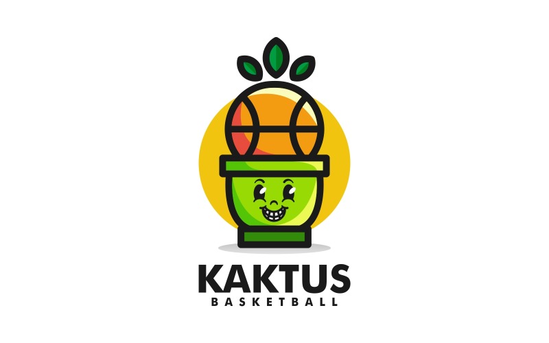 Cactus Basketball Mascot Logo Logo Template