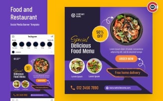 Food & Restaurant Social Media Banner - 00254