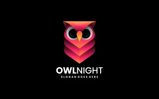 Owl Night Colorful Logo Template