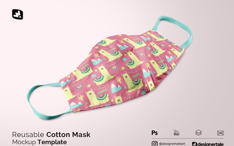 Reusable Cotton Mask Mockup Product Mockup