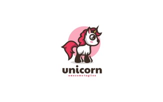 Unicorn Simple Mascot Logo Template
