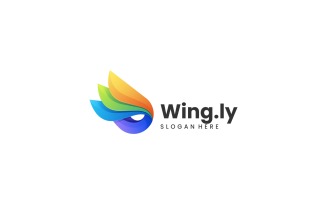 Wings Gradient Colorful Logo Template