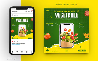 Fresh Vegetables And Fruits Instagram Social Media Post