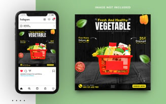 Fruits And Vegetables Social Media Post Banner Template