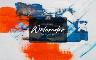 Hand painted Watercolor Orange and Blue Backgrounds
