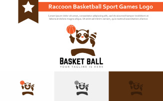 Raccoon Basketball Sport Club Games Healthy Life Logo