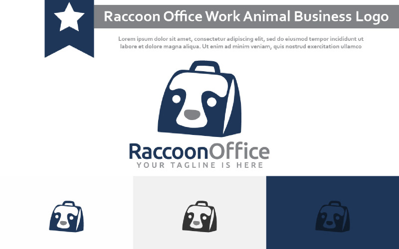 Raccoon Office Work Animal Success Business Logo Logo Template