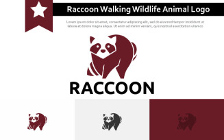 Raccoon Walking Jungle Forest Wildlife Animal Logo