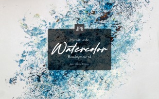 Water color Background Blue Grunge Splotches and Blush