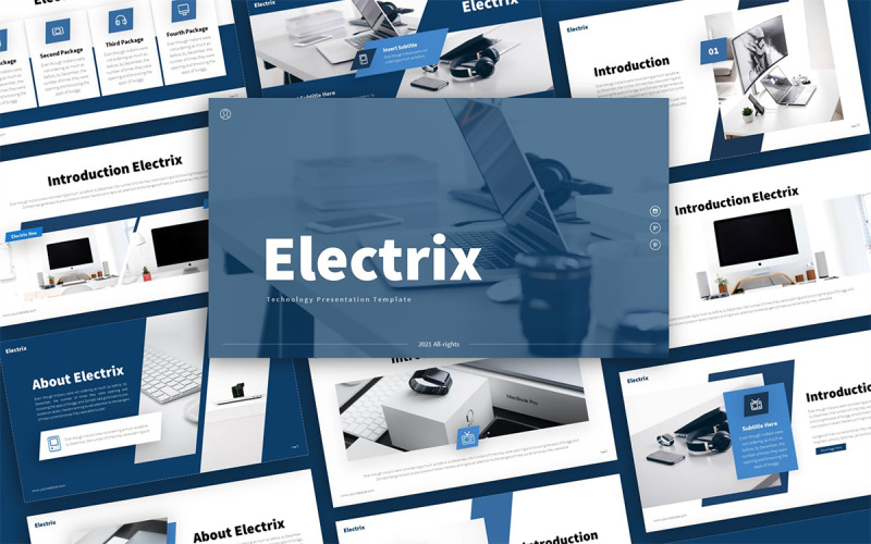 Electrix Technology Multipurpose PowerPoint Presentation Template PowerPoint Template