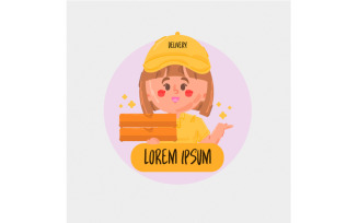Free Woman Delivery Icon Logo Illustration