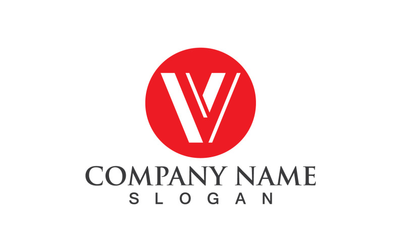 V Business Letter Vector Logo V12 Logo Template