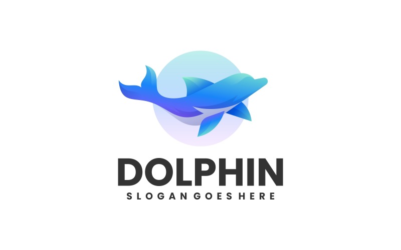 Dolphin Color Gradient Logo Logo Template