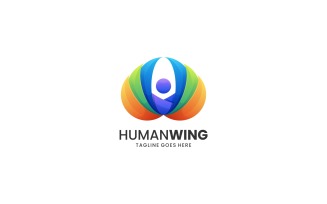 Human Wing Gradient Colorful Logo