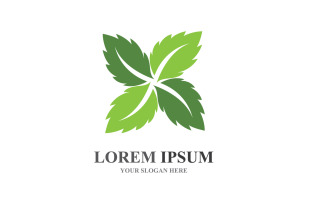 Logos of Green Tree Leaf Ecology Element Vector V2