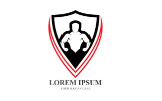 Sport Label Gym Badge Fitness Logo Design V18