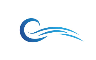 Wave Beach Logo Symbols Vector Template V12