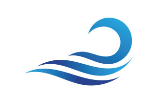 Wave Beach Logo Symbols Vector Template V5