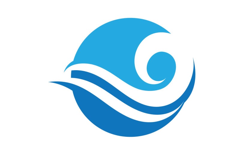 Wave Beach Logo Symbols Vector Template V9 Logo Template
