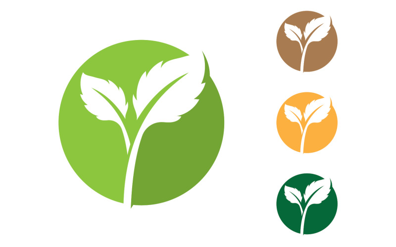 Green Tree Leaf Logo Nature Element Vector V5 Logo Template