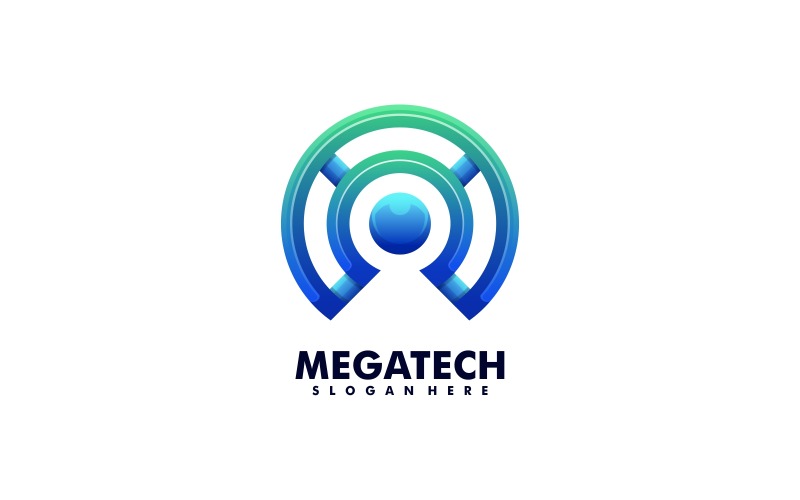 Mega Tech Gradient Logo Style Logo Template