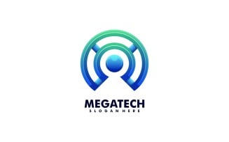Mega Tech Gradient Logo Style