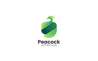 Vector Peacock Gradient Color Logo Design