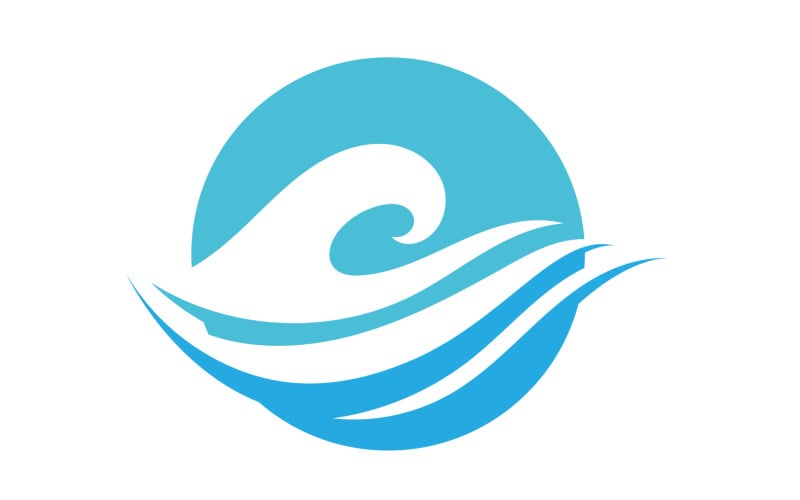 Wave Beach Logo Symbols Vector Template V37 Logo Template