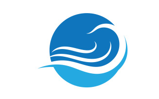 Wave Beach Logo Symbols Vector Template V38