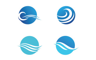 Wave Beach Logo Symbols Vector Template V44