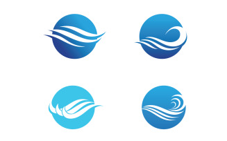 Wave Beach Logo Symbols Vector Template V45