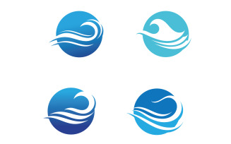 Wave Beach Logo Symbols Vector Template V54