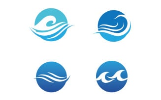 Wave Beach Logo Symbols Vector Template V55