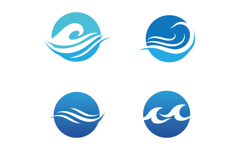 Wave Beach Logo Symbols Vector Template V55 Logo Template
