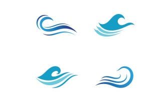 Wave Beach Logo Symbols Vector Template V56