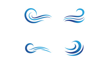 Wave Beach Logo Symbols Vector Template V57