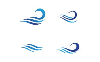 Wave Beach Logo Symbols Vector Template V58