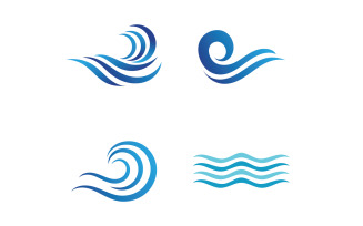 Wave Beach Logo Symbols Vector Template V59